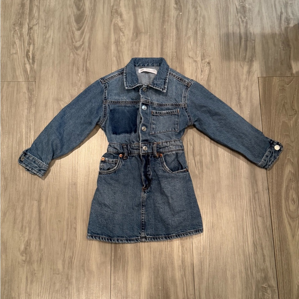 Zara Girls Denim Dress - Picture 4 of 7